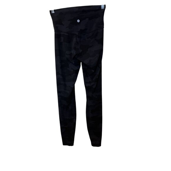 Lululemon Black Camo High-Waisted Leggings Womens Size 4 soft Activewear - Picture 3 of 5